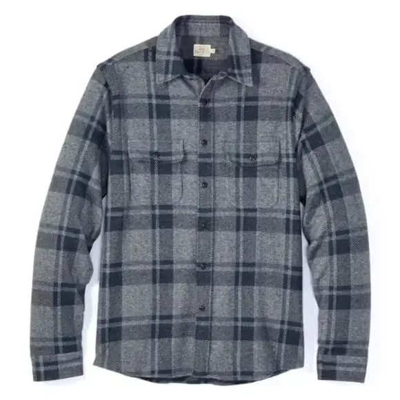 Faherty Legend Flannel Shirt Men’s XXL Gray Seas Plaid Soft Stretch Button Up - Picture 1 of 7
